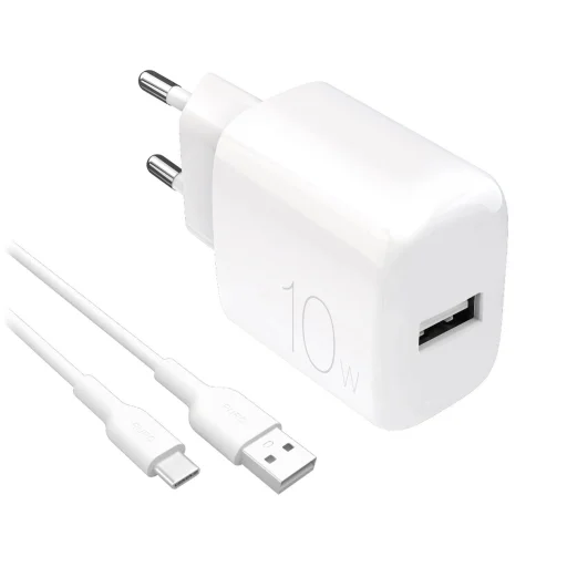 Puro PROLITE 10W USB-A wall charger + USB-A - USB-C cable 1.2m - white - 1