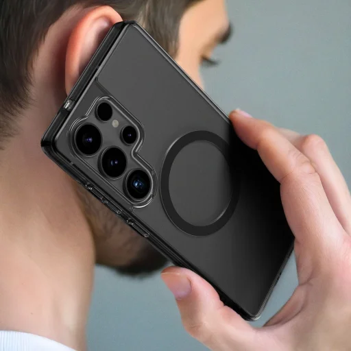  Samsung Galaxy S25 Ultra Fekete AmazingThing Minimal Mag Case mágneses gyűrűvel tok - 5