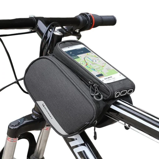 Wozinsky frame bike bag + detachable phone cover up to 6.5 "1.5l black (WBB7BK) - 1