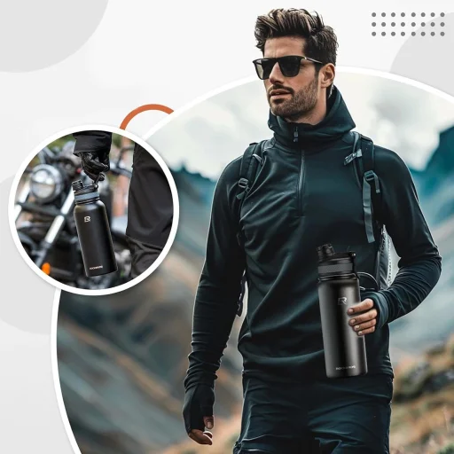 Rockbros 35210029001 termosz palack kerékpáros italokhoz 550 ml - fekete - 4