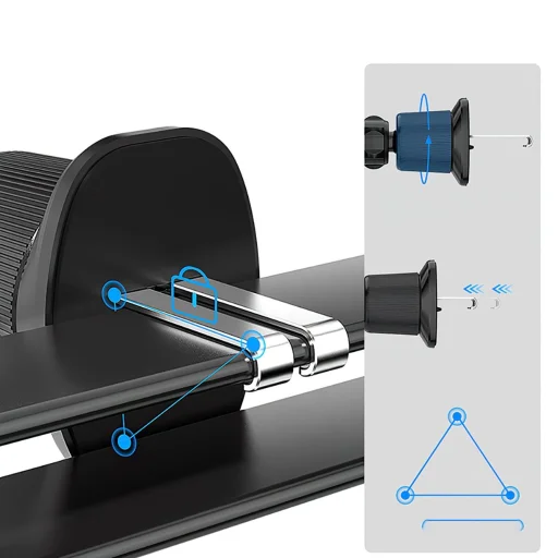 Wozinsky WCT5-Q6S2Y Autós tartó Qi/MagSafe 15W-os induktív töltővel szellőzőrácshoz ventilátorral - Fekete - 7