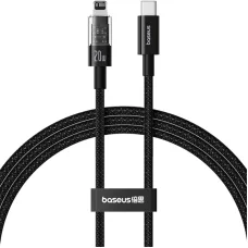 USB-C - Lightning kábel Baseus Gem, 20W, 2.4A, 2m, fekete P10373001111-01