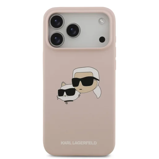  iPhone 17 Pro Max Pink Karl Lagerfeld Szilikon Ikonikus Fejek MagSafe Tok - 3