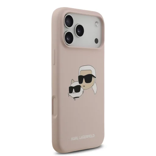  iPhone 17 Pro Max Pink Karl Lagerfeld Szilikon Ikonikus Fejek MagSafe Tok - 4