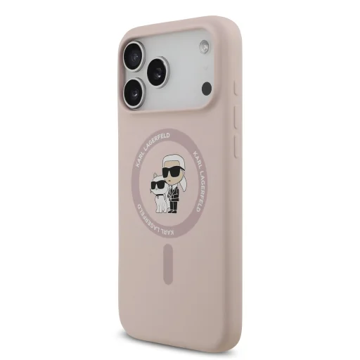  iPhone 17 Pro Max Pink Karl Lagerfeld Liquid Silicone Karl és Choupette MagSafe tok - 2