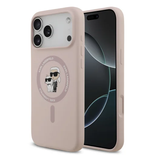  iPhone 17 Pro Max Pink Karl Lagerfeld Liquid Silicone Karl és Choupette MagSafe tok - 1