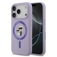  iPhone 17 Pro Lila Karl Lagerfeld Liquid Silicone Karl and Choupette MagSafe tok