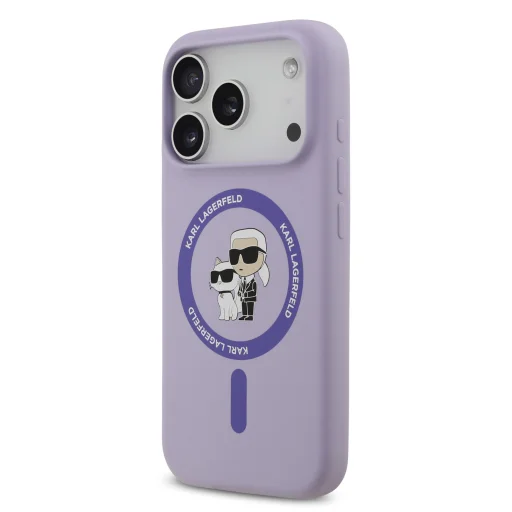  iPhone 17 Pro Lila Karl Lagerfeld Liquid Silicone Karl and Choupette MagSafe tok - 2
