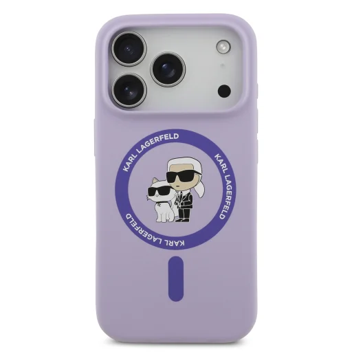  iPhone 17 Pro Lila Karl Lagerfeld Liquid Silicone Karl and Choupette MagSafe tok - 3