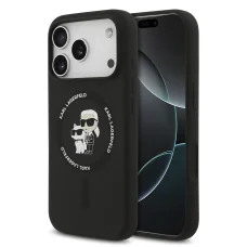 iPhone 17 Pro Karl Lagerfeld Liquid Silicone Karl and Choupette MagSafe tok fekete