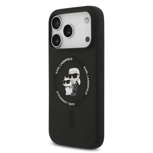  iPhone 17 Pro Karl Lagerfeld Liquid Silicone Karl and Choupette MagSafe tok fekete - 2