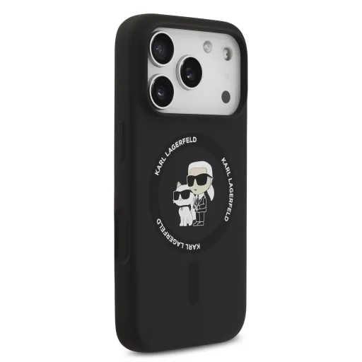  iPhone 17 Pro Karl Lagerfeld Liquid Silicone Karl and Choupette MagSafe tok fekete - 4