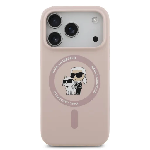  iPhone 17 Pro rózsaszín Karl Lagerfeld Liquid Silicone Karl és Choupette MagSafe tok - 3