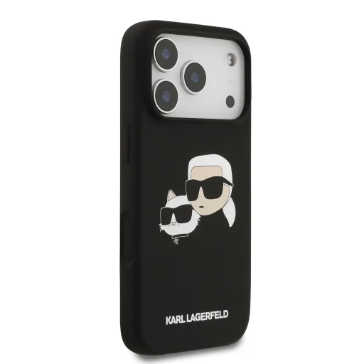  iPhone 17 Pro Fekete Karl Lagerfeld Liquid Silicone Double Heads MagSafe tok - 4