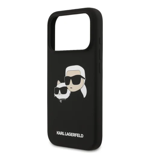  iPhone 17 Pro Fekete Karl Lagerfeld Liquid Silicone Double Heads MagSafe tok - 5