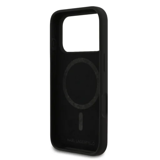  iPhone 17 Pro Fekete Karl Lagerfeld Liquid Silicone Double Heads MagSafe tok - 6