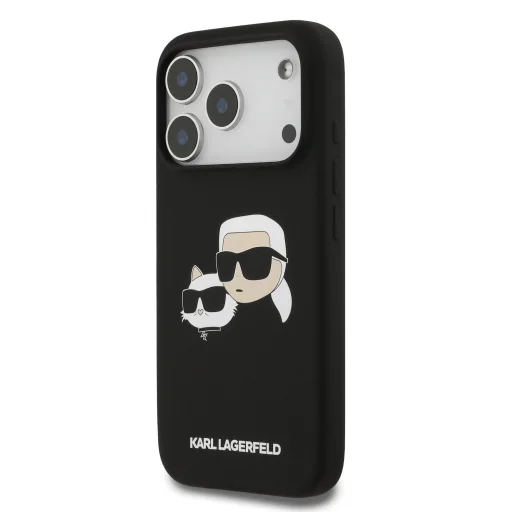  iPhone 17 Pro Fekete Karl Lagerfeld Liquid Silicone Double Heads MagSafe tok - 2