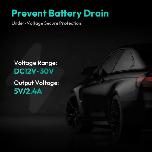 Hardwire készlet Botslab Dash Cam G500H Pro / V9H / HK50-hez, Fekete - 5