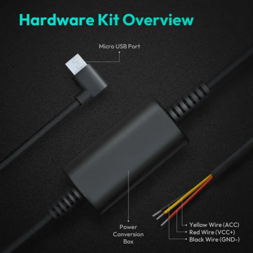 Hardwire Kit Botslab az Autós Kamerához HK30 Pro / G300H / G980H, Fekete - 3