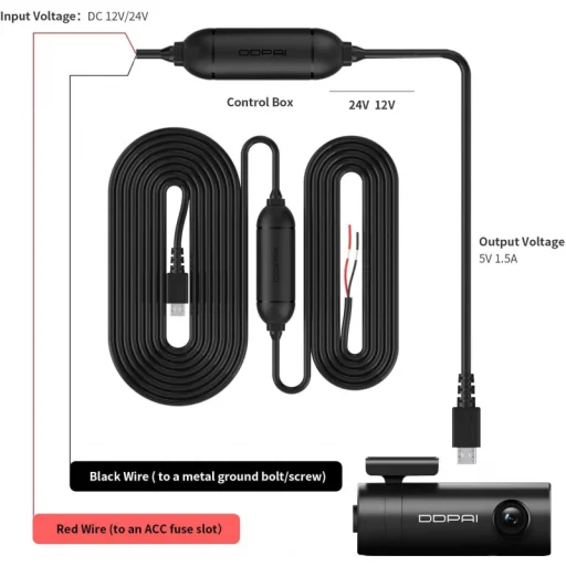 Hardwire Kit DDPAI autós kamera Mini Pro, fekete - 2