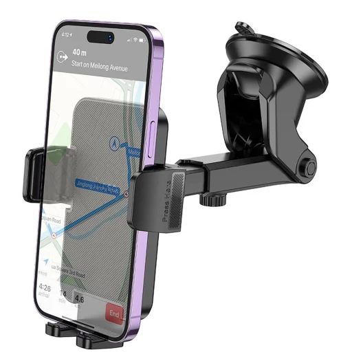 Autós telefontartó Hoco H37, 4.5inch - 7inch, Fekete - 3