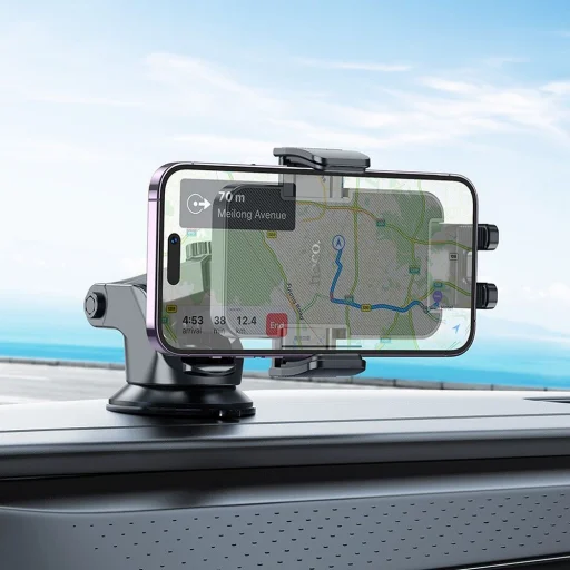 Autós telefontartó Hoco H37, 4.5inch - 7inch, Fekete - 8