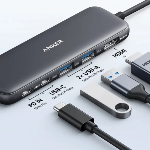 USB-C Hub Anker 332, 2 x USB-A - 2 x USB-C - 1 x HDMI, Szürke A8355H11 - 3