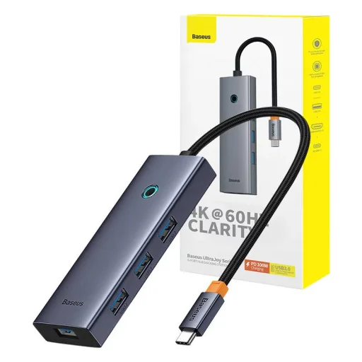 USB-C Hub Baseus UltraJoy, 4 x USB-A 3.0 - 1 x USB-C - 1 x HDMI, Szürke B00052807813-01 - 4