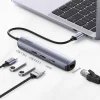 USB-C Hub UGREEN CM418 (10919), 2 x USB-A 3.0 - 1 x USB-C - 1 x HDMI - 1 x RJ45, Szürke thumbnail