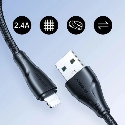 Joyroom USB - Lightning 2.4A kábel Surpass Series 2 m fekete (S-UL012A11) - 10