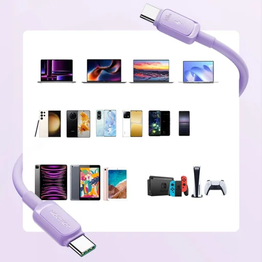 Joyroom S-CC100A14 USB-C - USB-C kábel 100W 480Mb/s 1.2m - lila - 6