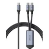 2 az 1-ben kábel Joyroom Speedy sorozat SA21-1T2 USB-C - USB-C / USB-C 1,5m fekete thumbnail