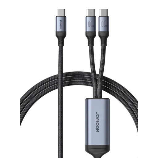 2 az 1-ben kábel Joyroom Speedy sorozat SA21-1T2 USB-C - USB-C / USB-C 1,5m fekete - 11