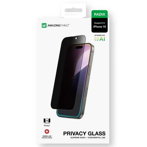 AmazingThing Radix Privacy Glass adatvédelmi edzett üvegfólia iPhone 16 üvegfólia - 11