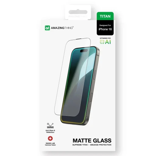 AmazingThing Titan Matte ochranné sklo pre iPhone 16 - 11