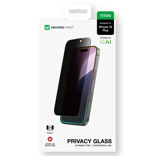 AmazingThing Titan Privacy Glass Privacy edzett üveg iPhone 16 Plus üvegfólia - 12