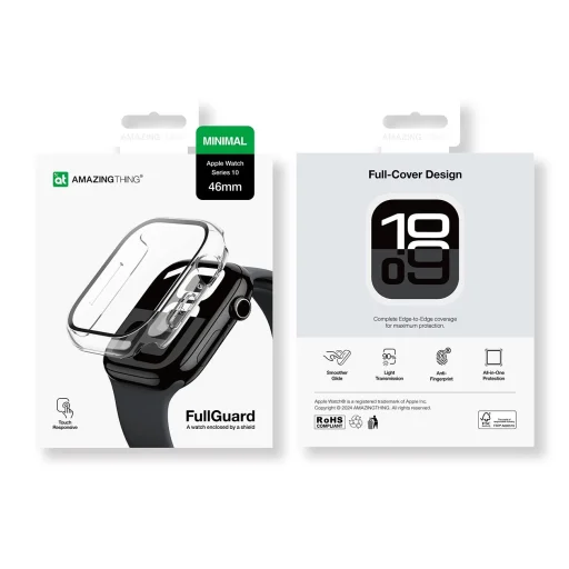 AmazingThing Radix Glass Apple Watch 46mm tok - Átlátszó - 9