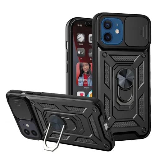 iPhone 12 / iPhone 12 Pro - CamShield Series - Techsuit - Fekete tok - 1