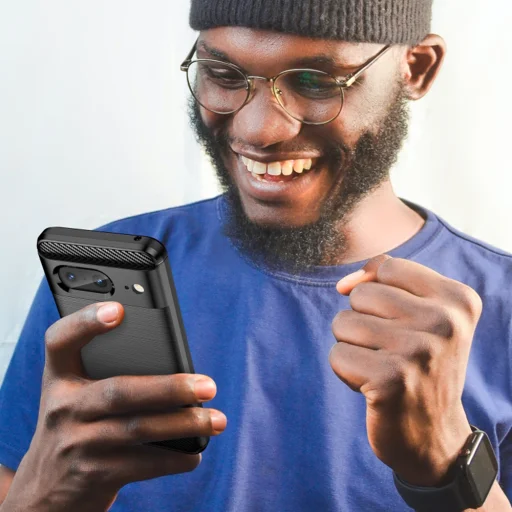 Techsuit - Szénszilicium - Google Pixel 8 tok - Fekete - 7