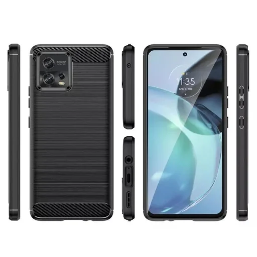 Motorola Moto G72 - Techsuit - Szénszálas Szilikon Tok - Fekete tok - 2