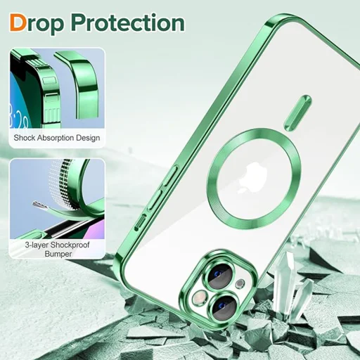 iPhone 13 - Techsuit - Luxus Crystal MagSafe - Világoszöld. tok - 3