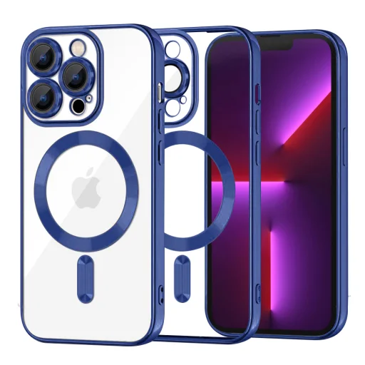 Luxus Kristály MagSafe tok - Techsuit - iPhone 13 Pro - Mély Kék - 1