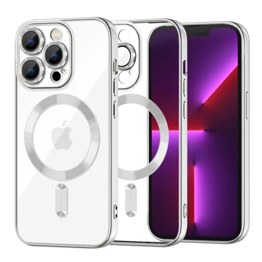 iPhone 13 Pro - Techsuit - Luxuskategóriás Kristály MagSafe - Ezüst tok - 1