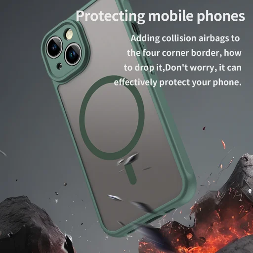 Techsuit - HaloFrost II MagSafe tok - iPhone 13 - Zöld - 5