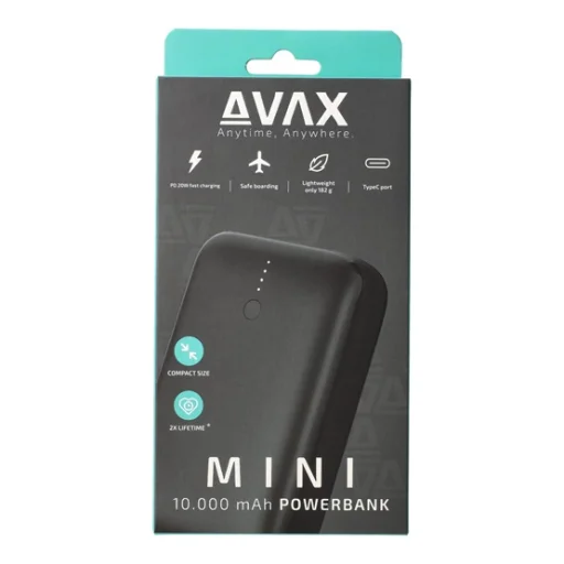 CHG AVAX PB105B MINI PD/Type-C 20W gyorstöltő Powerbank 10.000mAh, fekete - 7