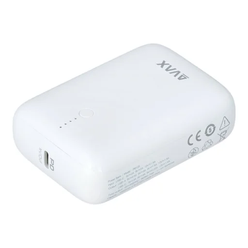 CHG AVAX PB105W MINI PD/Type-C 20W gyorstöltő Powerbank 10.000mAh, fehér - 5