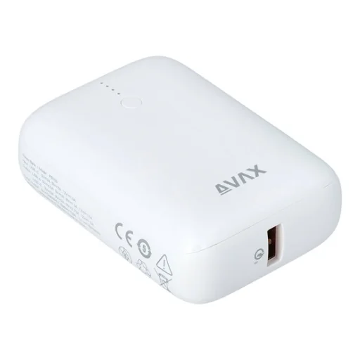 CHG AVAX PB105W MINI PD/Type-C 20W gyorstöltő Powerbank 10.000mAh, fehér - 6
