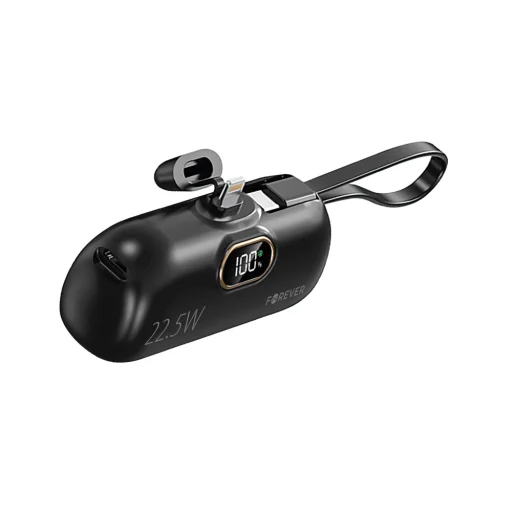 Forever mini power bank MTB-100 22.5W 5000 mAh Lightning fekete - 2