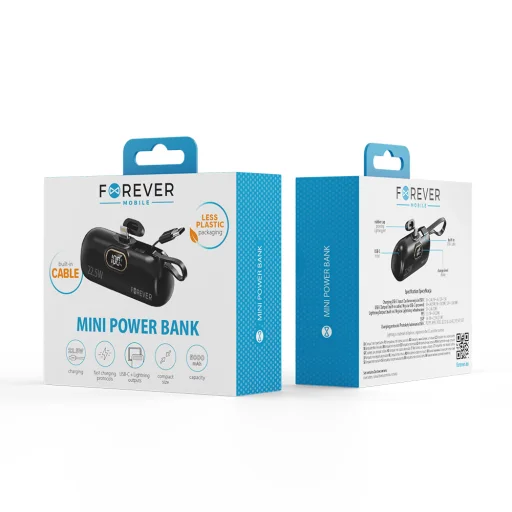 Forever mini power bank MTB-100 22.5W 5000 mAh Lightning fekete - 14