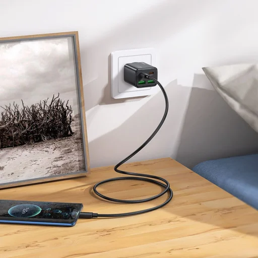 HOCO töltő 2 x USB-C + 2 x USB-A PD QC3.0 3A 20W N56 fekete - 4